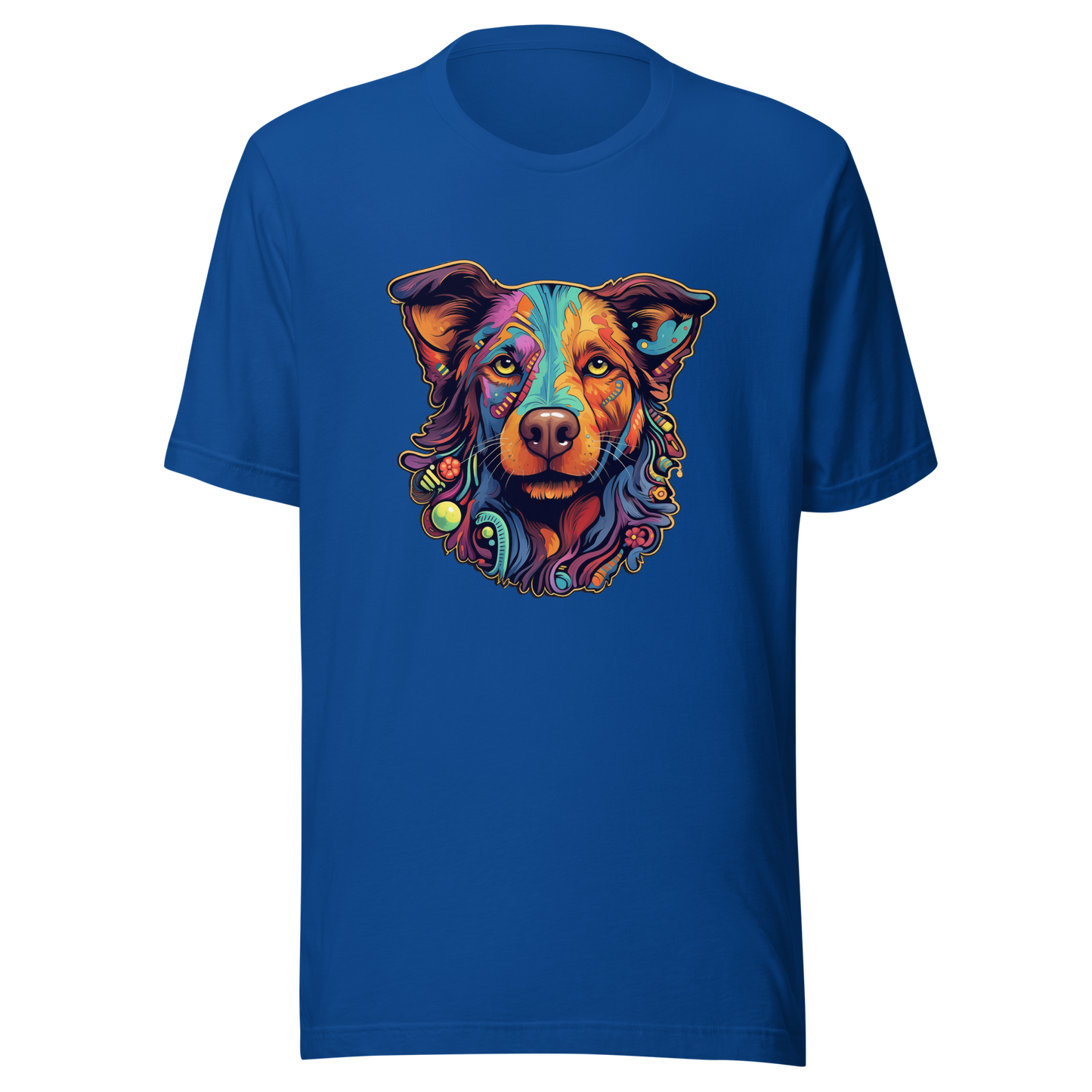 "Kaleidoscope Canine: Colorful Dog Portrait" Unisex T-Shirt