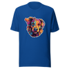 Unisex t-shirt "Vivid Pooch: Artistic Colorburst Dog Portrait" - Radiant Art of Radiant Group