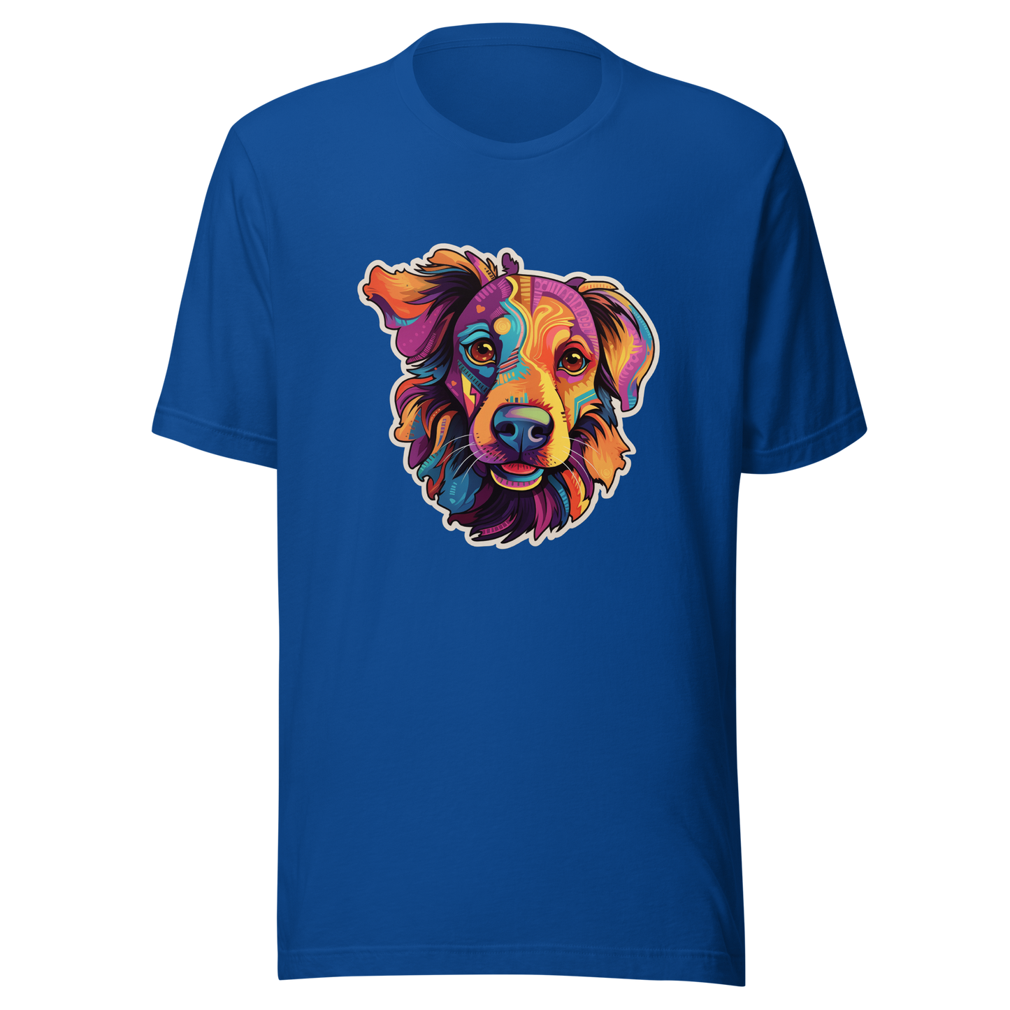 Unisex t-shirt "Vivid Pooch: Artistic Colorburst Dog Portrait"