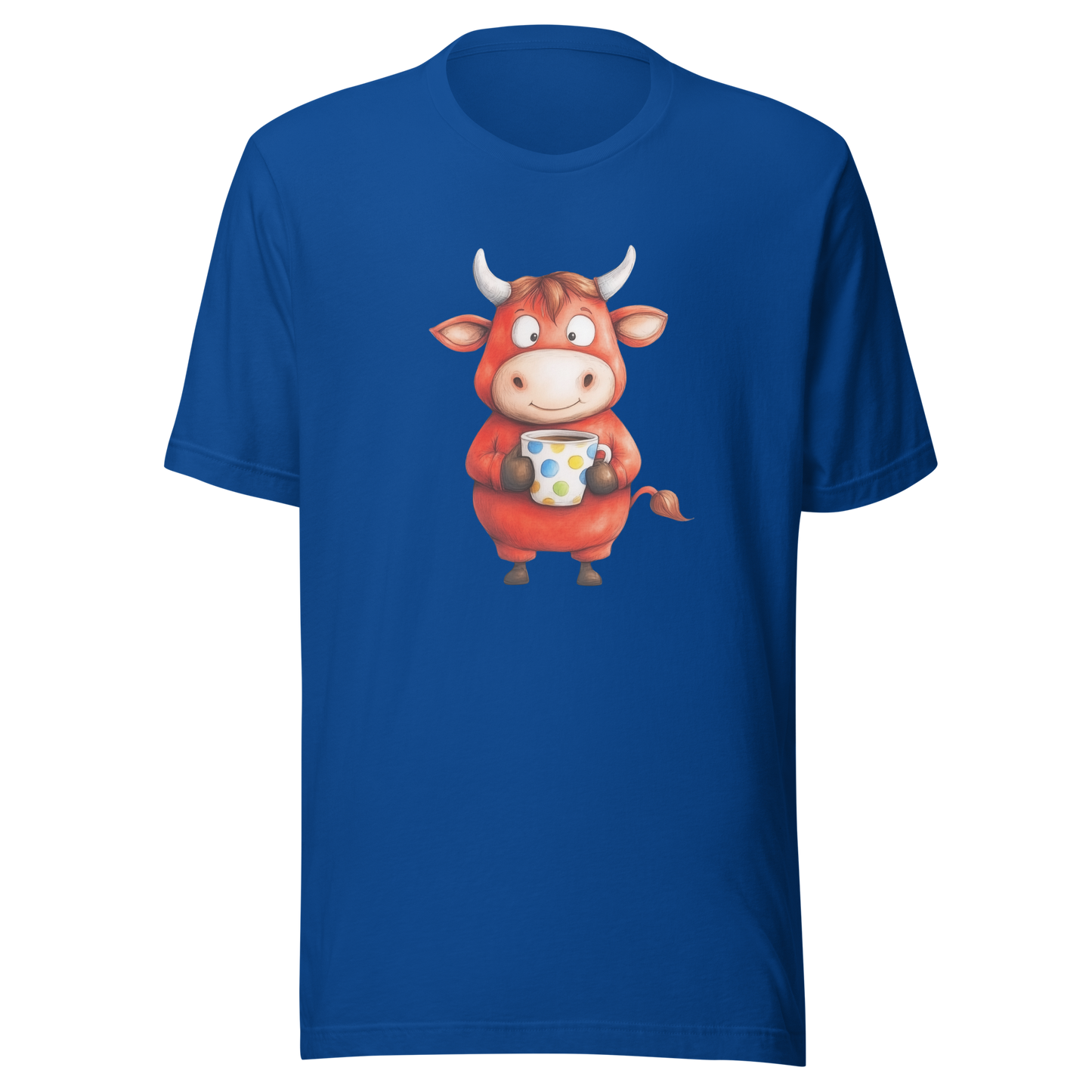Unisex t-shirt "Moo-ning Coffee: The Early Bird Cow"