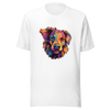 Unisex t-shirt "Vivid Pooch: Artistic Colorburst Dog Portrait" - Radiant Art of Radiant Group