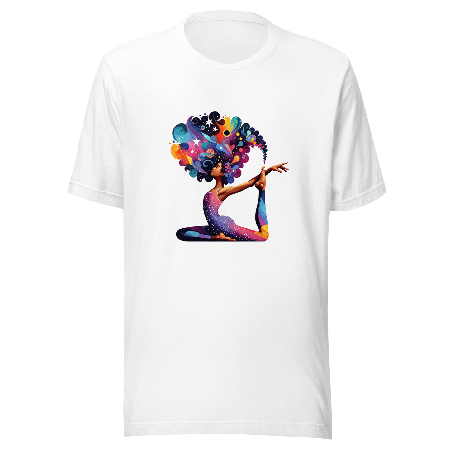 Unisex t-shirt "Galactic Serenity: Yoga Pose with Cosmic Tree"
