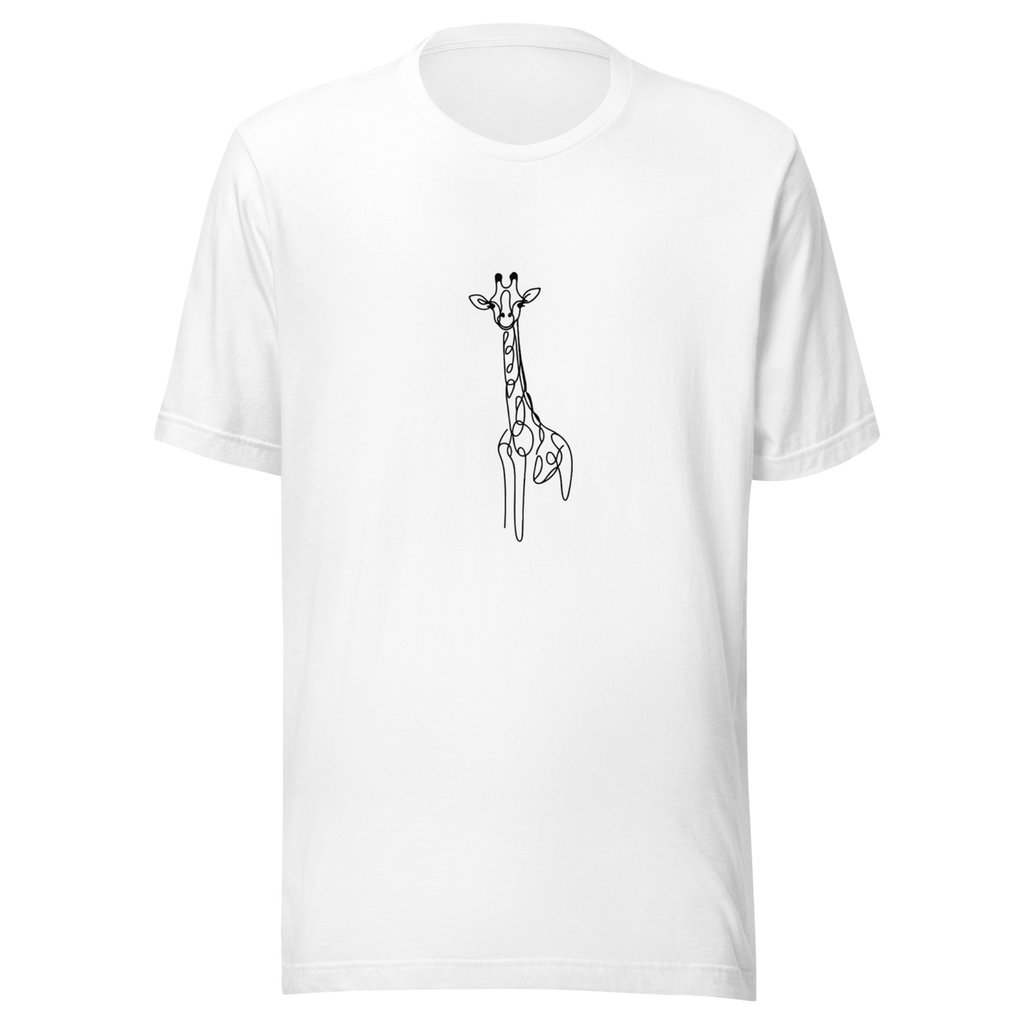 "Minimalist Safari: Line Art Giraffe" Unisex T-Shirt
