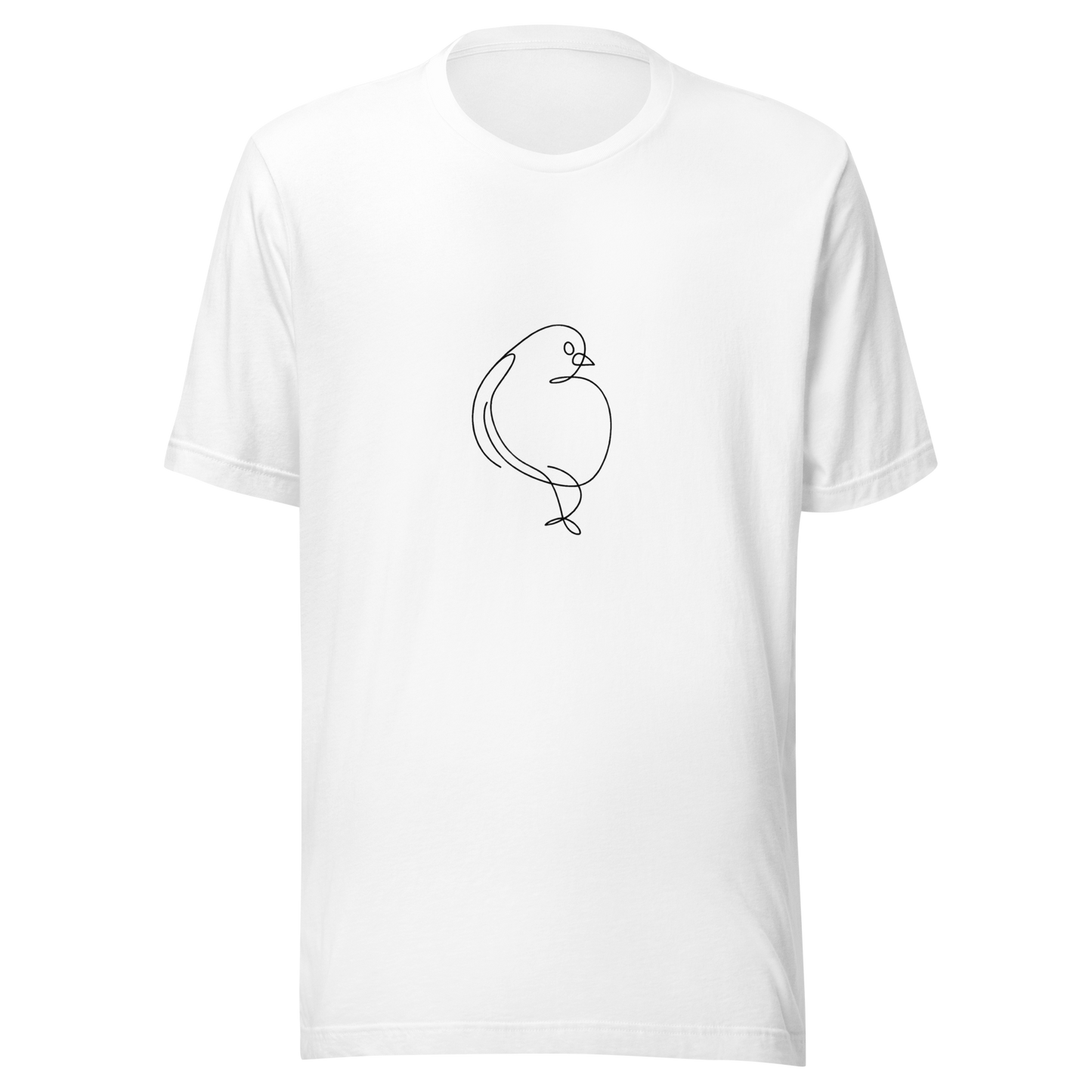 Unisex t-shirt with bird print. Flight of Fancy: Avian Artistry on a Line