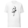Unisex t-shirt with skeleton doing a handstand - Radiant Art of Radiant Group