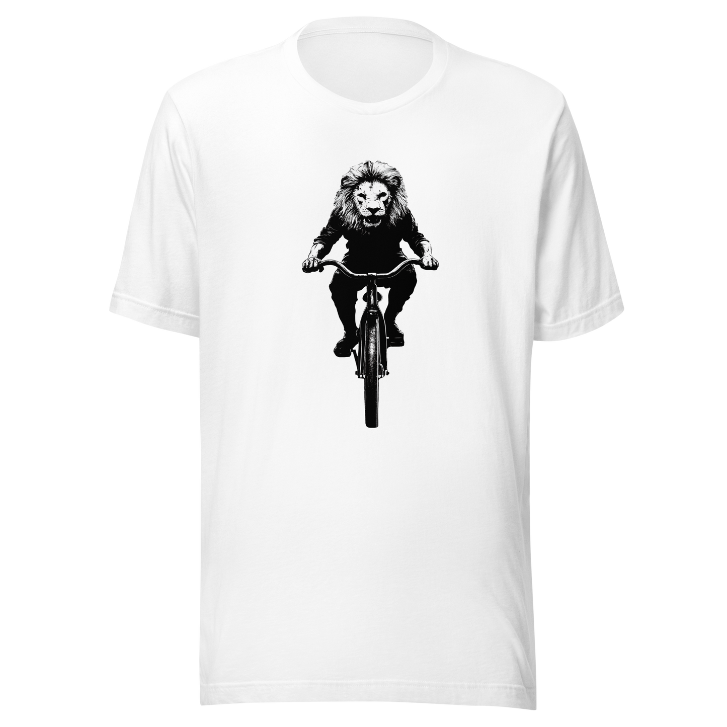 Unisex t-shirt "Lion on the bicycle"