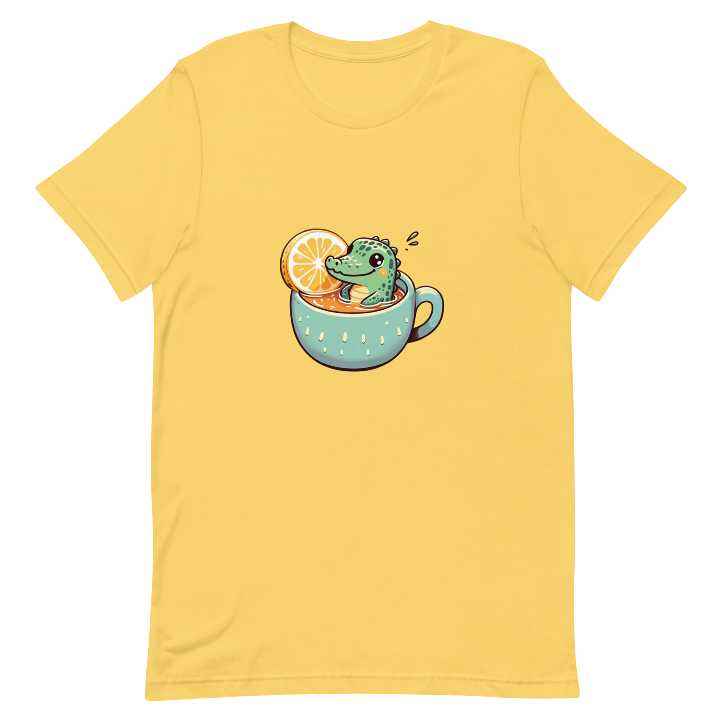 Unisex t-shirt with crocodile, tea time