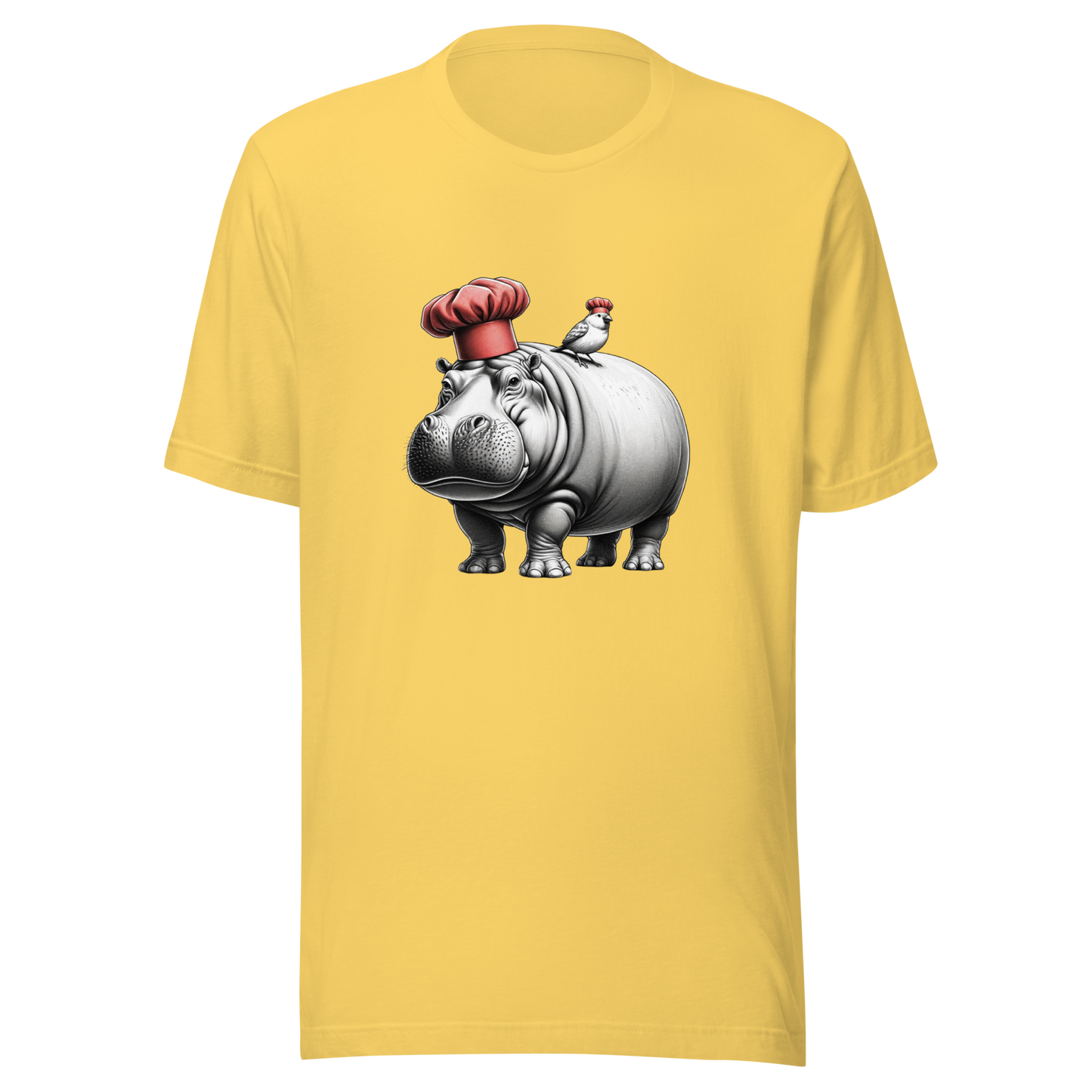 "Hippo and Canary Chefs: A Culinary Pair" Graphic Unisex T-Shirt