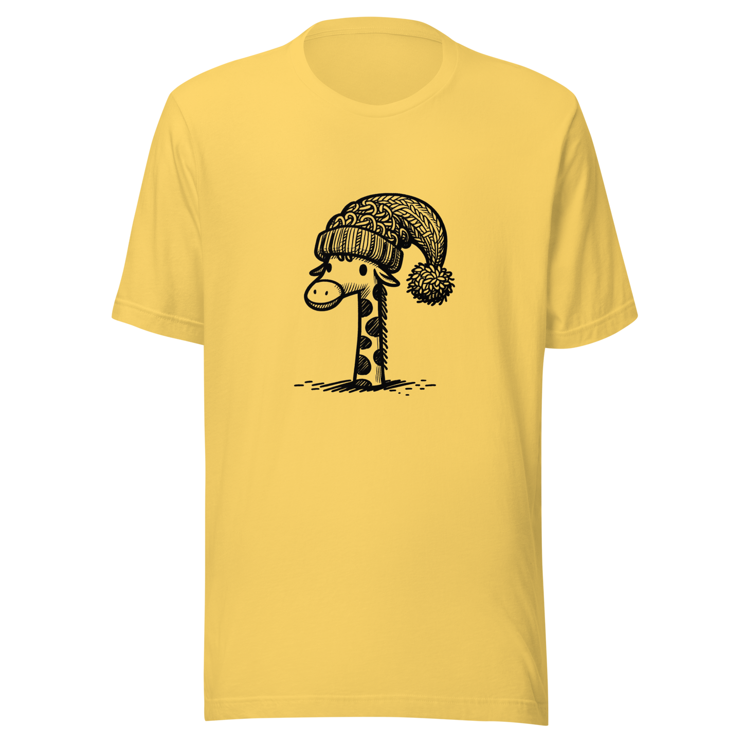 "Giraffe with a Pompom Hat" unisex Graphic Tee