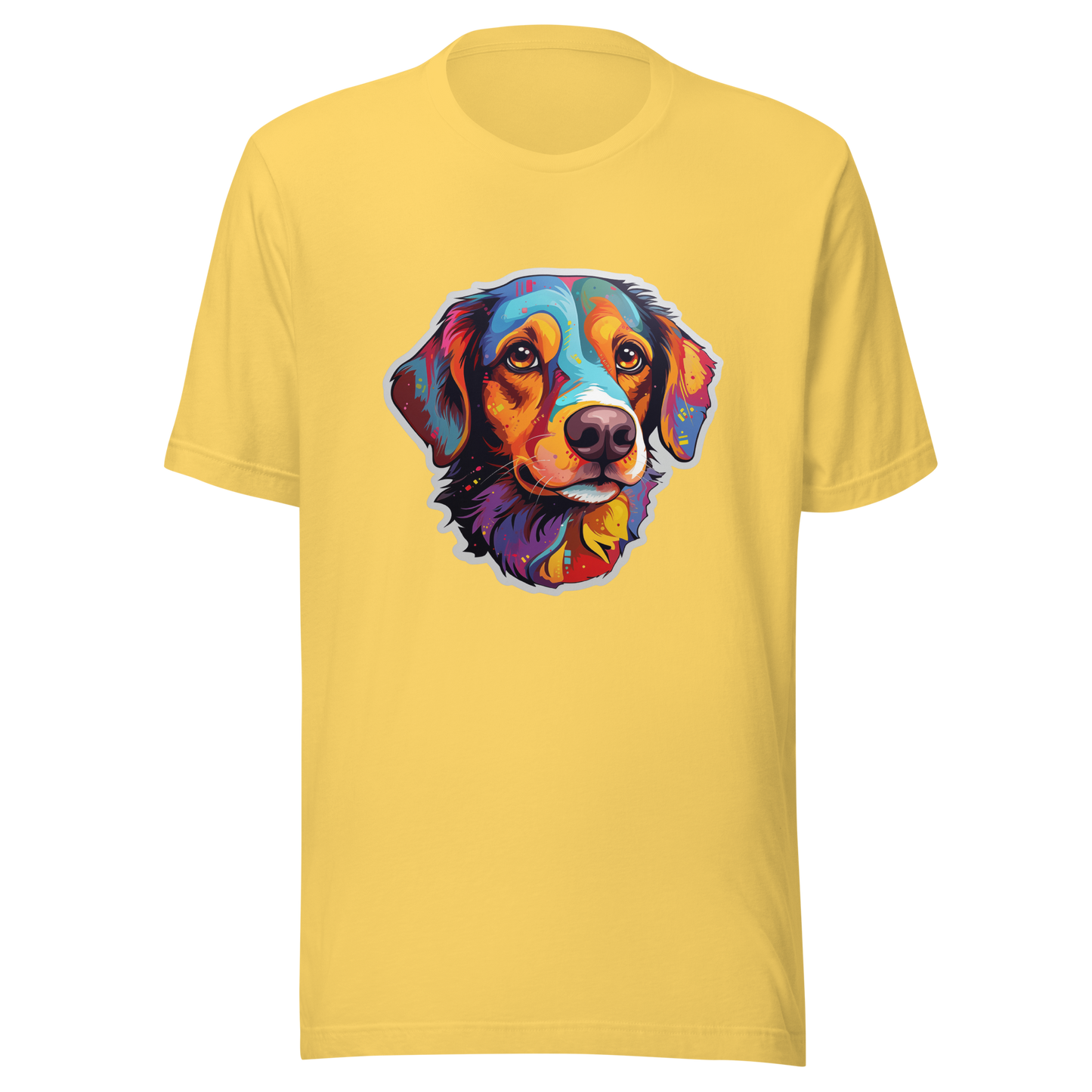 Unisex t-shirt "Colorful Companion: Warm-Toned Dog Portrait"