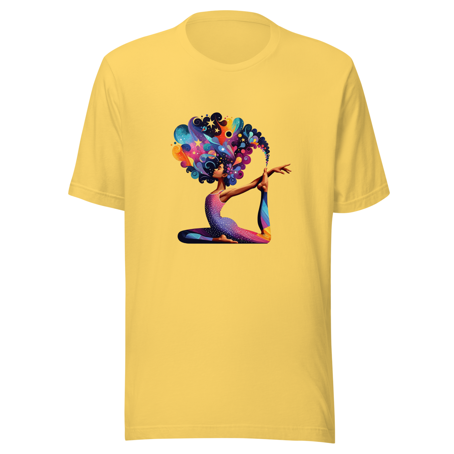 Unisex t-shirt "Galactic Serenity: Yoga Pose with Cosmic Tree"