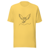 Unisex t-shirt Simplicity in Flight: Owl Line Drawing - Radiant Art of Radiant Group