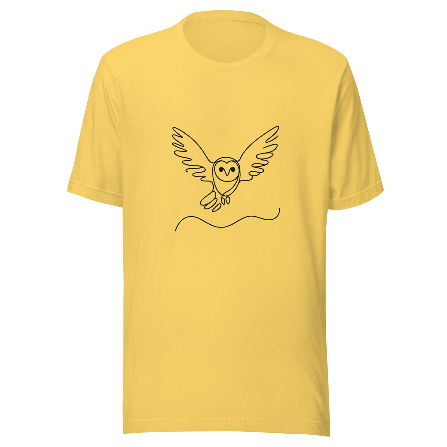 Unisex t-shirt Simplicity in Flight: Owl Line Drawing