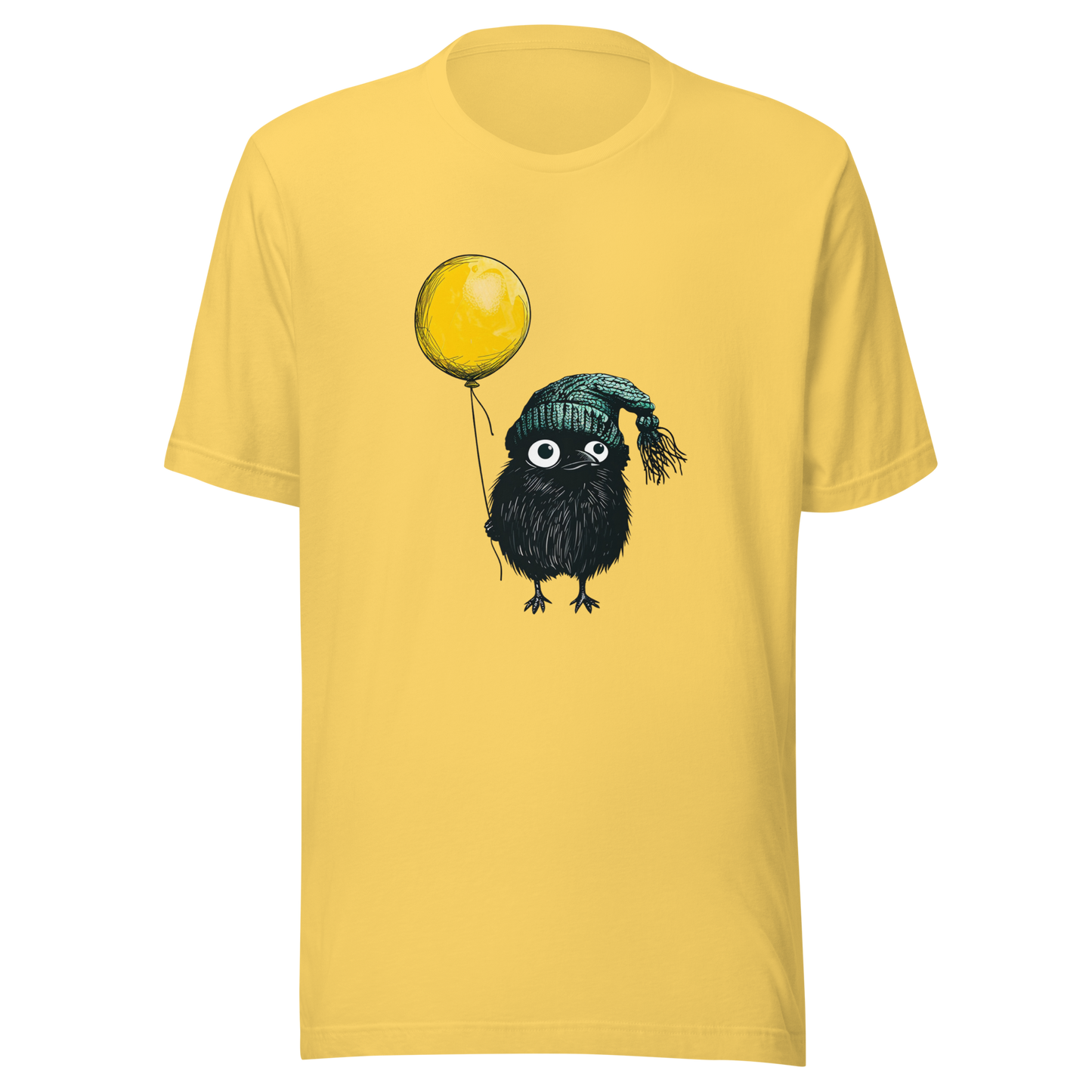Unisex t-shirt Birdie with Benefits: Balloon and Beanie