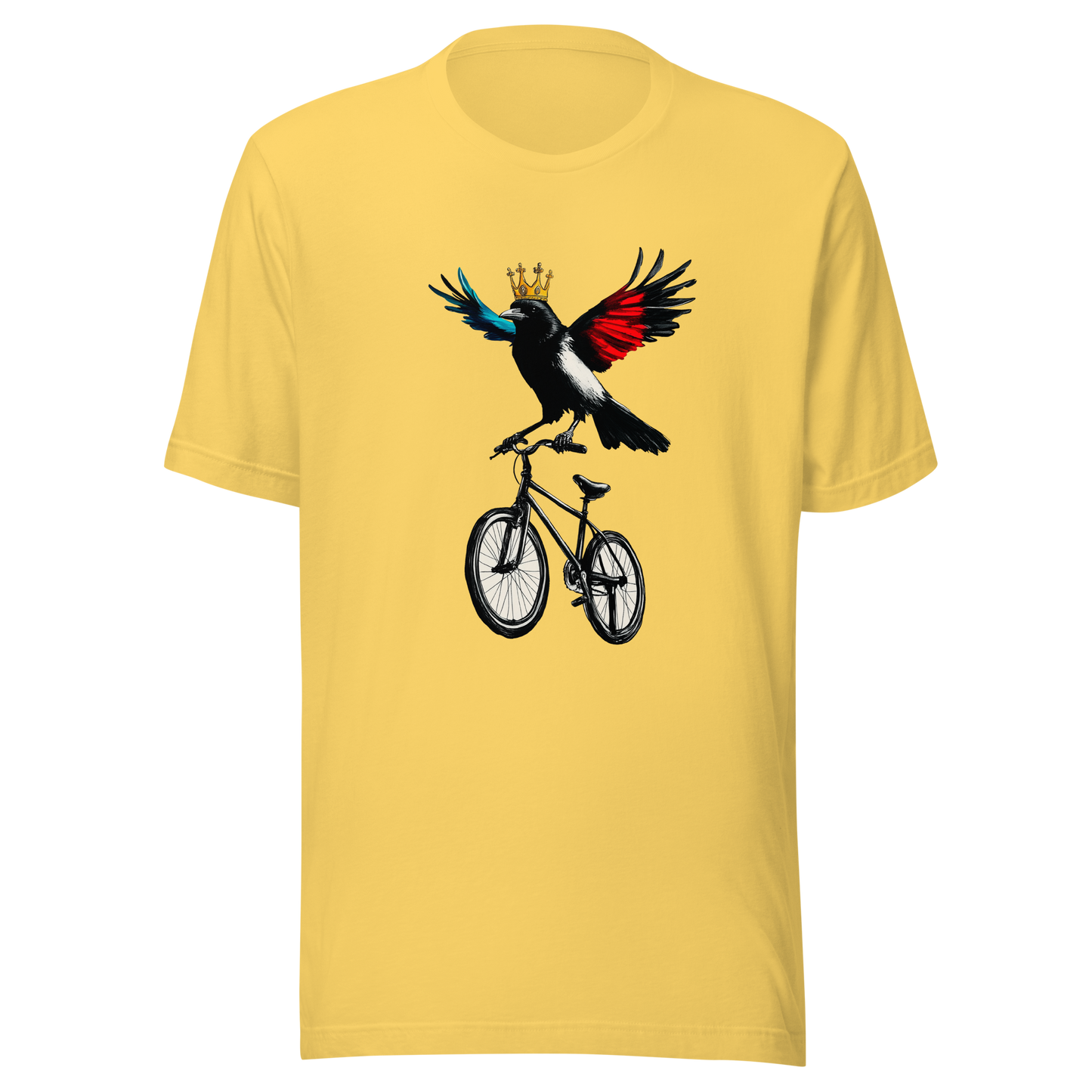 Unisex t-shirt "Courageous Crow on Wheels"