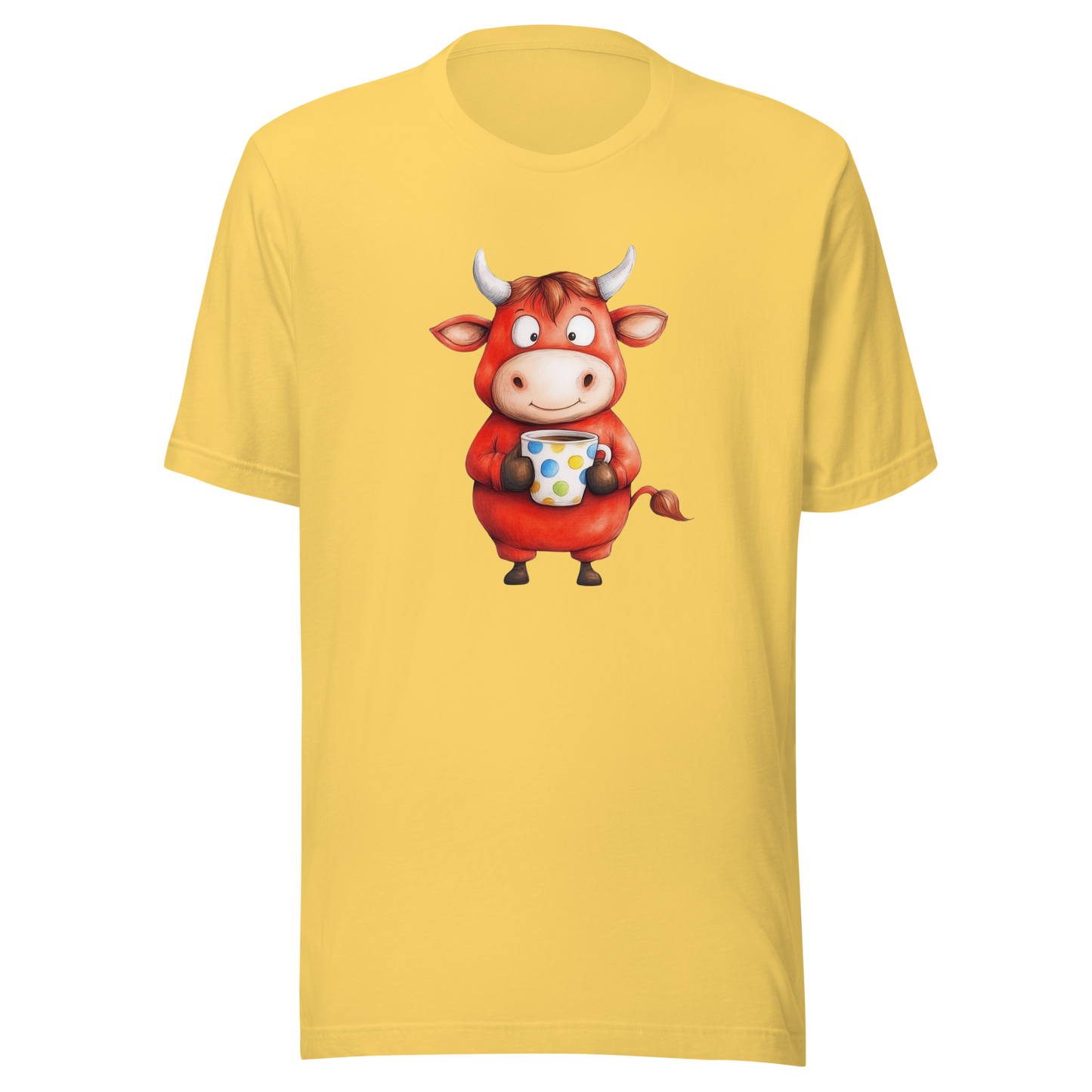 Unisex t-shirt "Moo-ning Coffee: The Early Bird Cow"