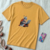 Unisex t-shirt coding Viking, Valhalla laptop tee - Mustard unfolded t-shirt mockup