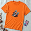 Unisex t-shirt coding Viking, Valhalla laptop tee - Orange unfolded t-shirt mockup