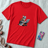 Unisex t-shirt coding Viking, Valhalla laptop tee - Red unfolded t-shirt mockup