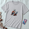 Unisex t-shirt coding Viking, Valhalla laptop tee - Silver unfolded t-shirt mockup
