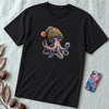 Unisex t-shirt coolest octopus - Black unfolded t-shirt mockup