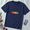 Unisex t-shirt "Ghostly Vibes: Minimalist Halloween Spirits" - Navy unfolded t-shirt mockup