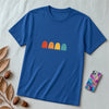 Unisex t-shirt "Ghostly Vibes: Minimalist Halloween Spirits" - True Royal unfolded t-shirt mockup