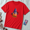 Unisex t-shirt "Gnome for Halloween" - Red unfolded t-shirt mockup