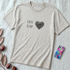 Unisex t-shirt Heart Love Shirt – Hebrew & English Tee for Valentine’s Day, Unique Couples Gift, אהבה - Ash unfolded t-shirt mockup