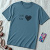 Unisex t-shirt Heart Love Shirt – Hebrew & English Tee for Valentine’s Day, Unique Couples Gift, אהבה - Heather Deep Teal unfolded t-shirt mockup