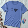 Unisex t-shirt Heart Love Shirt – Hebrew & English Tee for Valentine’s Day, Unique Couples Gift, אהבה - Heather True Royal unfolded t-shirt mockup