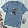 Unisex t-shirt "Mermaid on a bicycle" - Steel Blue unfolded t-shirt mockup