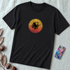 Unisex t-shirt Octopus Silhouette Sunset Colors - Marine Life Graphic Tee, Ocean Lover Shirt - Black unfolded t-shirt mockup