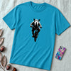 Unisex t-shirt "Pedal Like a Rhino" - Aqua unfolded t-shirt mockup