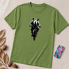 Unisex t-shirt "Pedal Like a Rhino" - Leaf unfolded t-shirt mockup