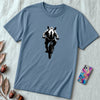 Unisex t-shirt "Pedal Like a Rhino" - Steel Blue unfolded t-shirt mockup