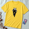 Unisex t-shirt "Pedal Like a Rhino" - Yellow unfolded t-shirt mockup