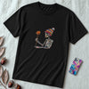 Unisex t-shirt "Skeleton Flower Power" - Black unfolded t-shirt mockup