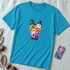 Unisex t-shirt "Spirits in Every Sip" - Aqua unfolded t-shirt mockup