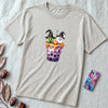 Unisex t-shirt "Spirits in Every Sip" - Ash unfolded t-shirt mockup
