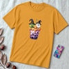 Unisex t-shirt "Spirits in Every Sip" - Mustard unfolded t-shirt mockup