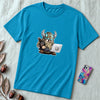 Unisex t-shirt with viking humor programmer: Valhalla Debugging Squad - Aqua unfolded t-shirt mockup