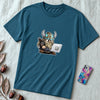 Unisex t-shirt with viking humor programmer: Valhalla Debugging Squad - Heather Deep Teal unfolded t-shirt mockup