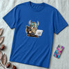 Unisex t-shirt with viking humor programmer: Valhalla Debugging Squad - True Royal unfolded t-shirt mockup