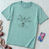 Vitruvian Pigeon T-Shirt, Leonardo Da Vinci Inspired Graphic - Lagoon Blue unfolded t-shirt mockup