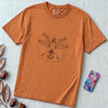 Vitruvian Pigeon T-Shirt, Leonardo Da Vinci Inspired Graphic - Yam unfolded t-shirt mockup