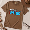 What A WEEEEK Coffee Roller Coaster T-Shirt - Espresso unfolded t-shirt mockup