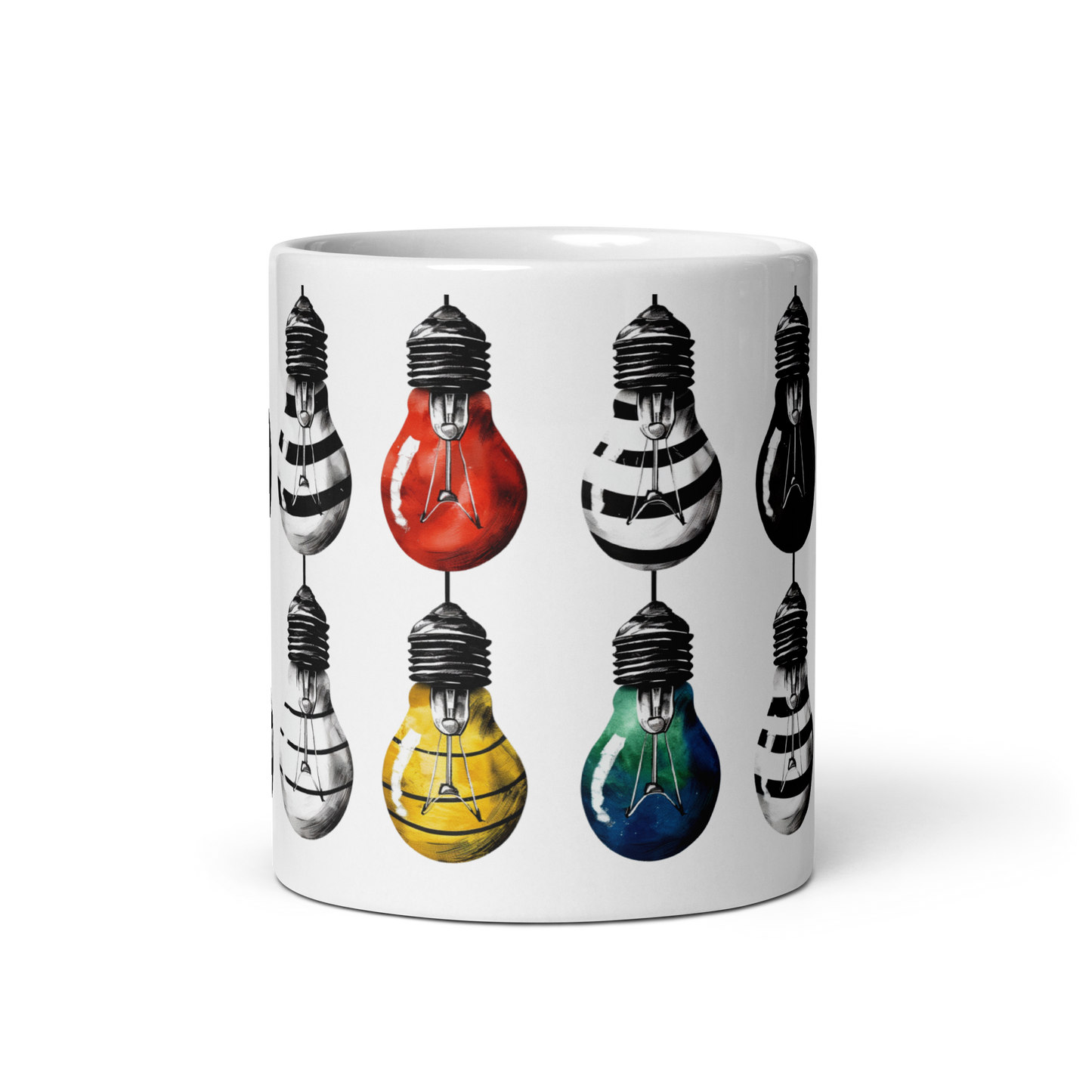 White glossy mug Illuminating Ideas