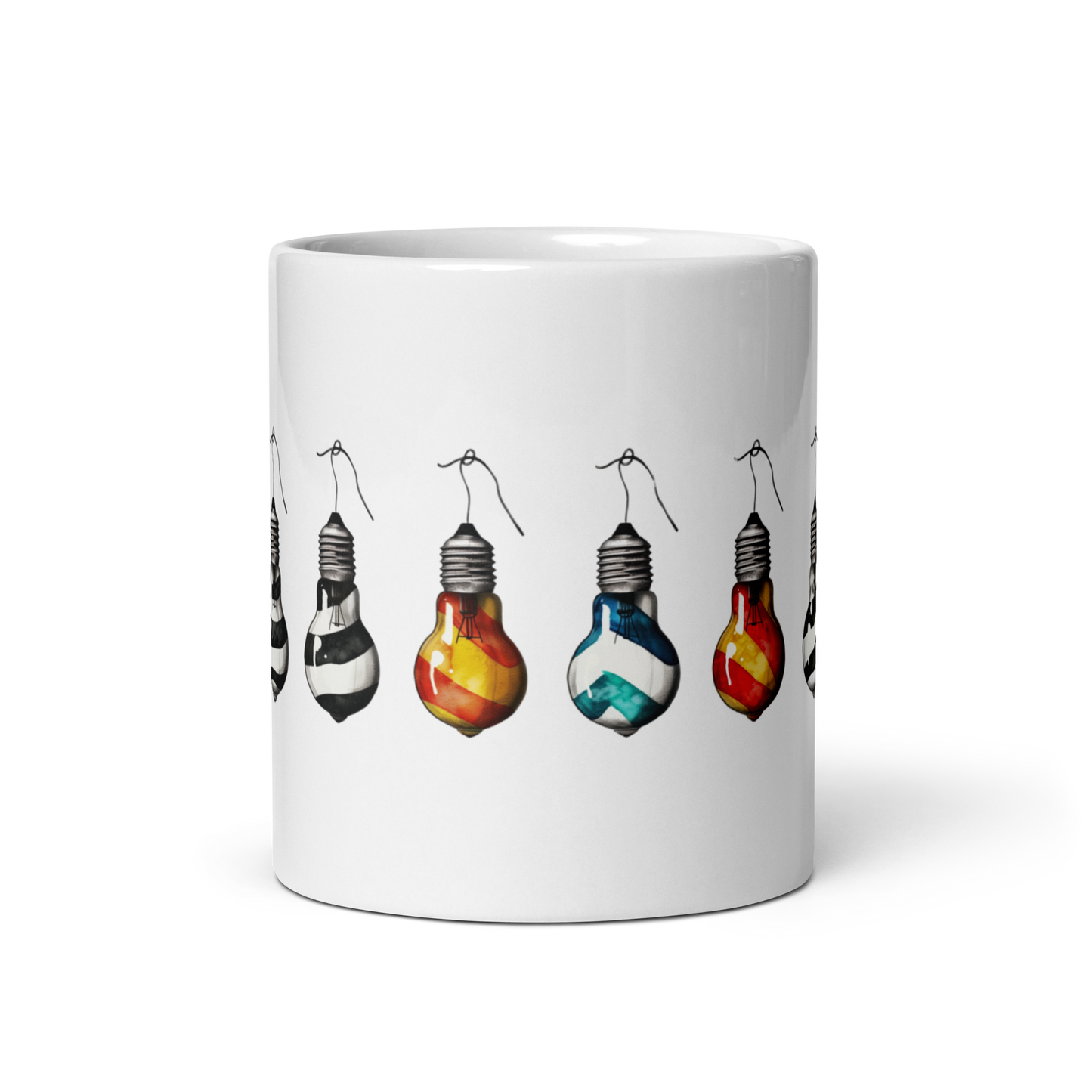 White glossy mug Illuminating Ideas