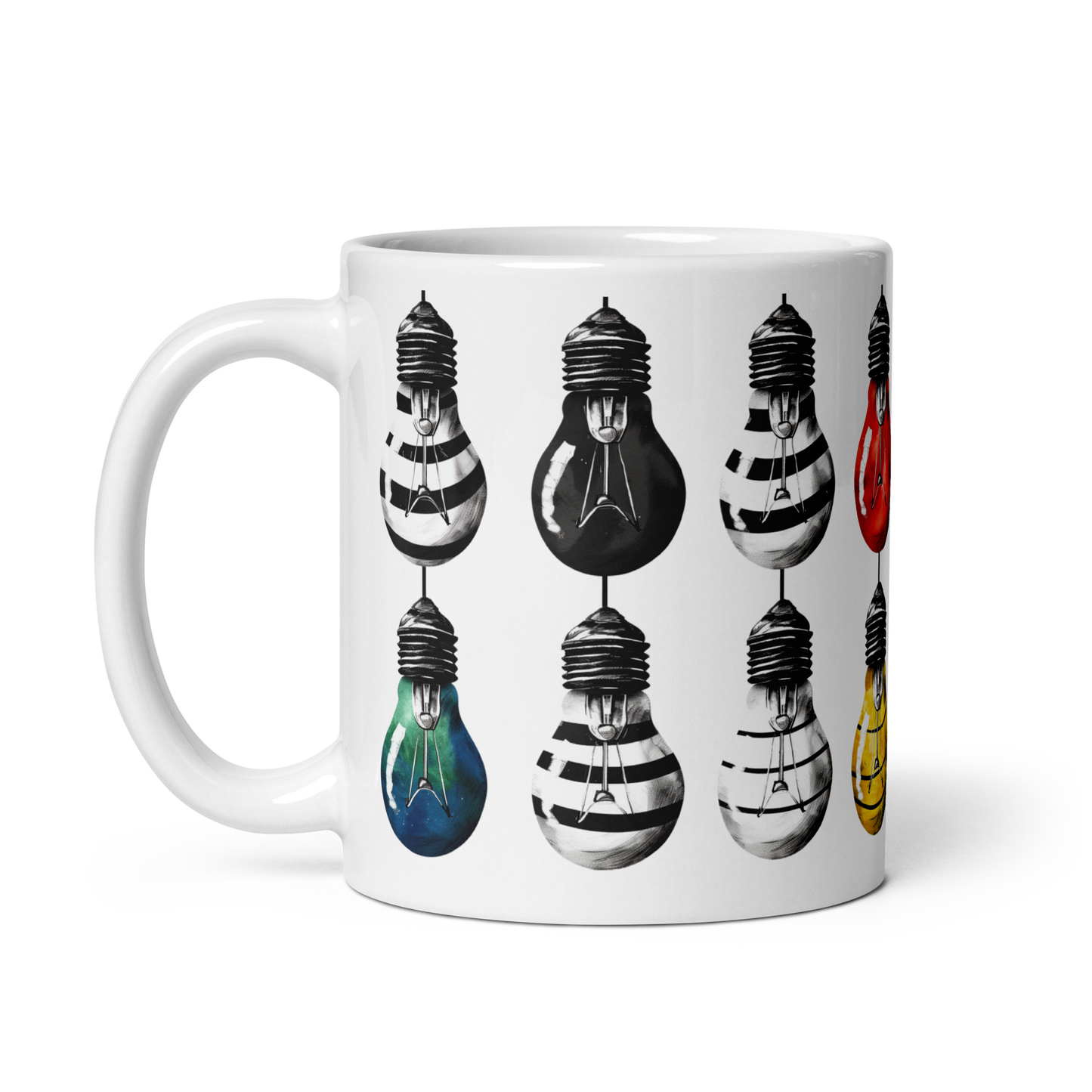 White glossy mug Illuminating Ideas